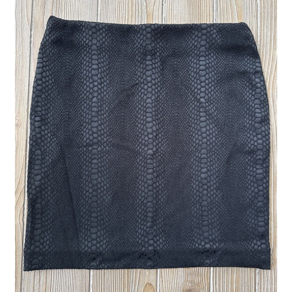 Women’s Fifteen Twenty Black Snakeprint Pencil Mini Skirt Party Lined - L